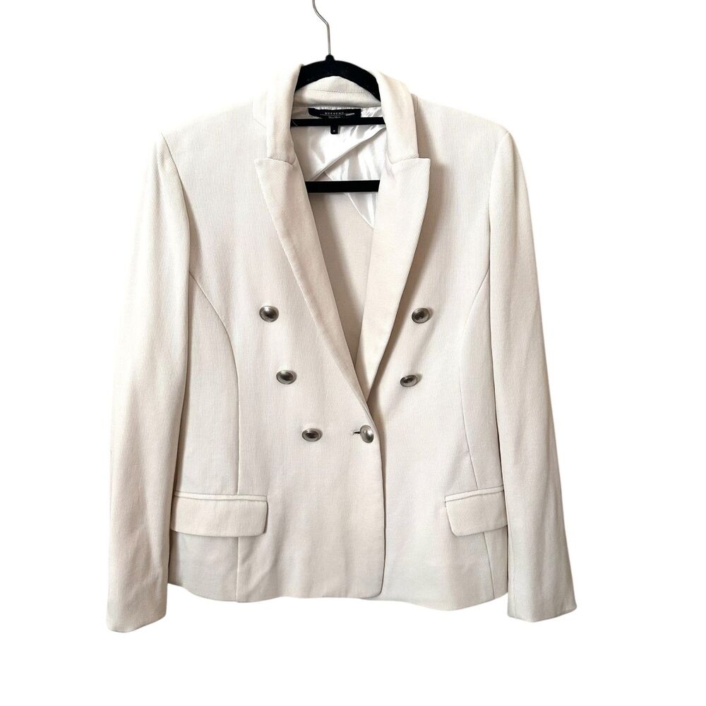 WEEKEND MAX MARA Textured‎ One Button Blazer White Medium